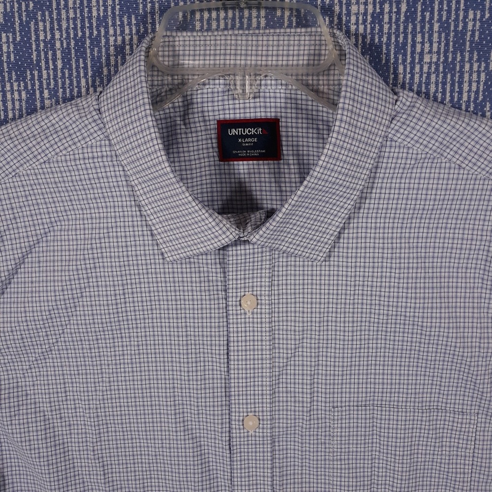 UNTUCKit Shirt Mens XL Slim Fit Nylon‎ Elastane Rogers White Stretch Performance